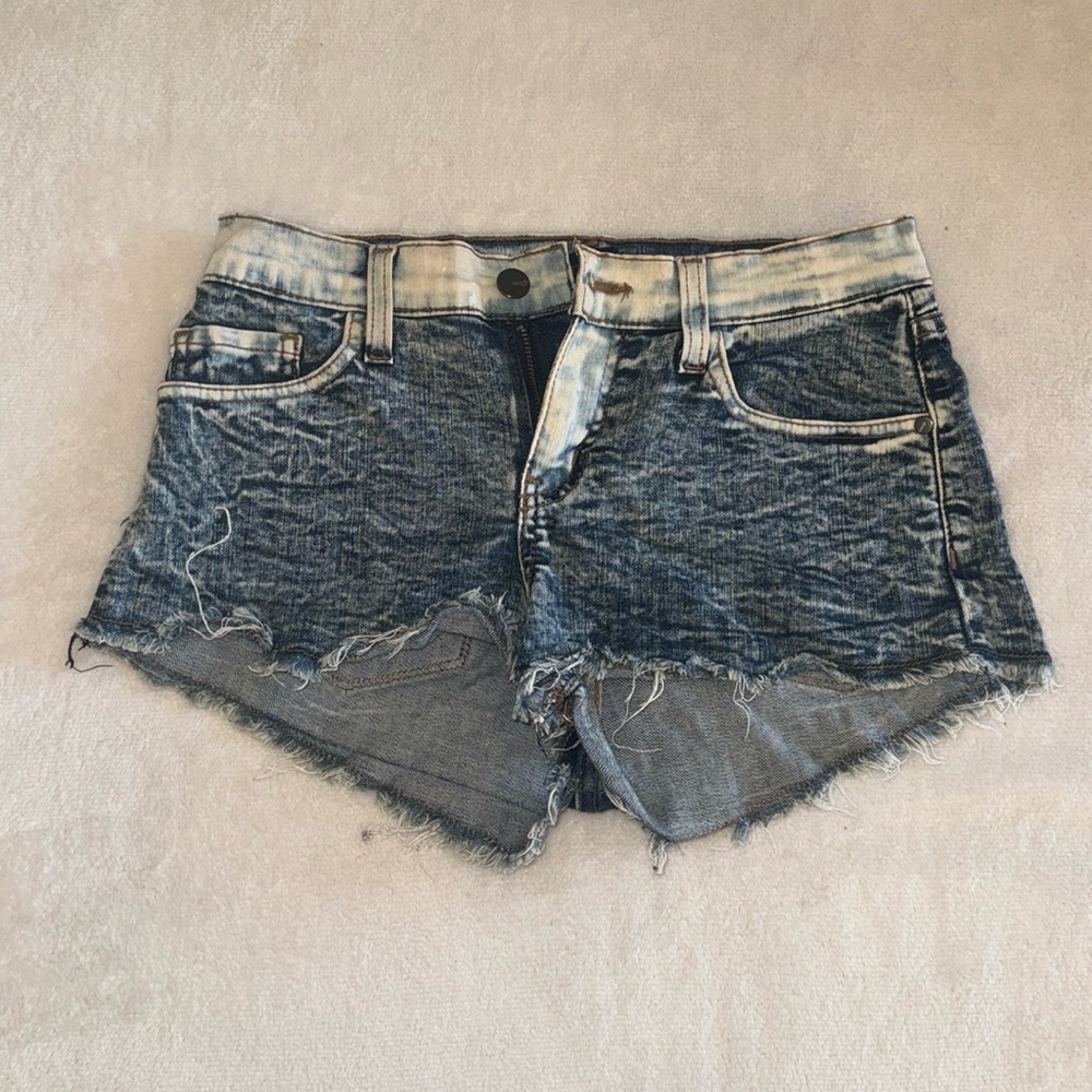 Acid Wash Denim Shorts